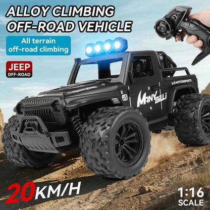 RC Off road Truck 1/16 4WD RTR Durable Beginner All Terrain RC Car High Speed 20Km/h Remote Control Monster Truck Adult Gift Toy