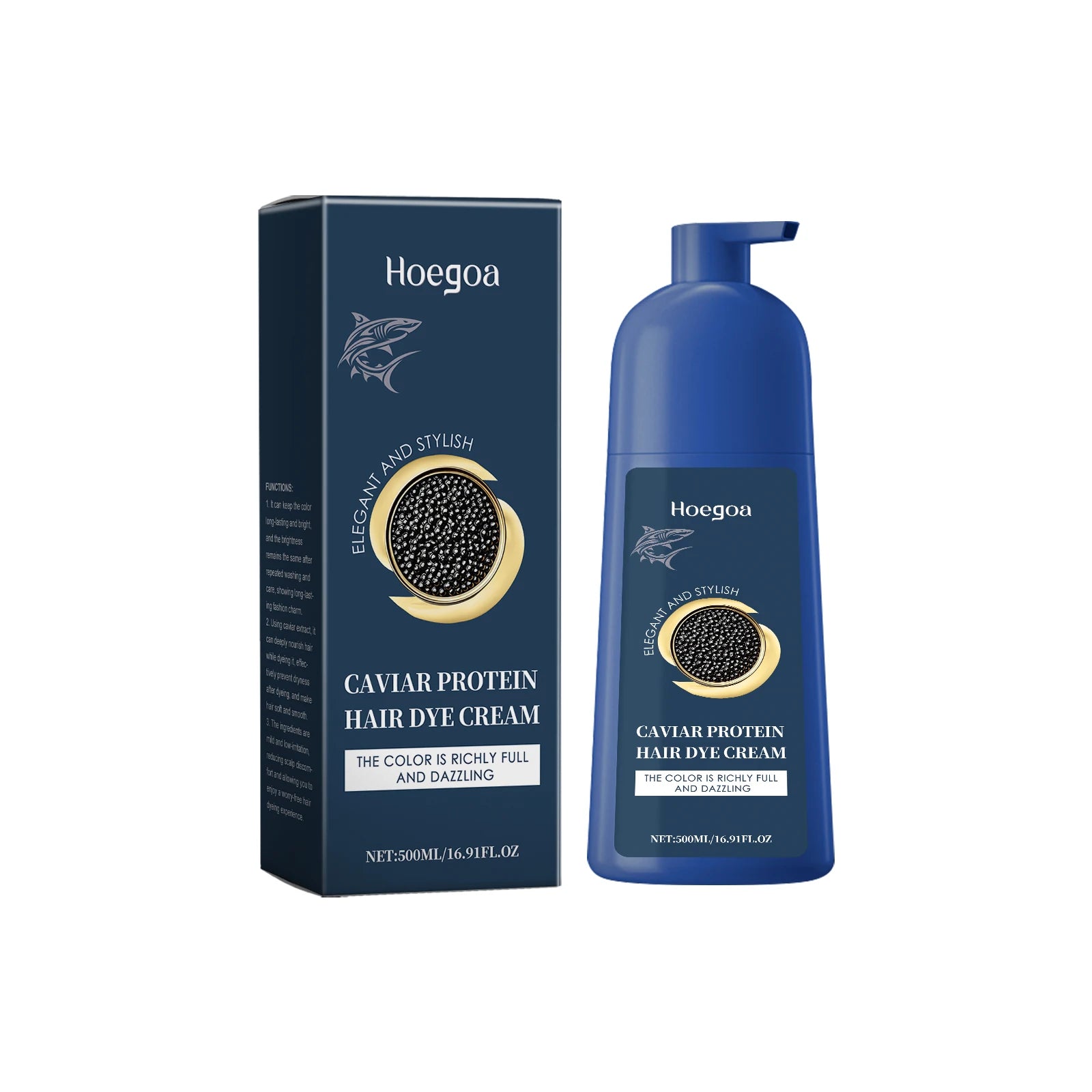 Caviar Protein Hair Dye Shampoo Gray White Hair Color Treatment Smoothing Nourishing Fast Natural Herbal Color Hair Cream 500ml - ShoreCo.Shop