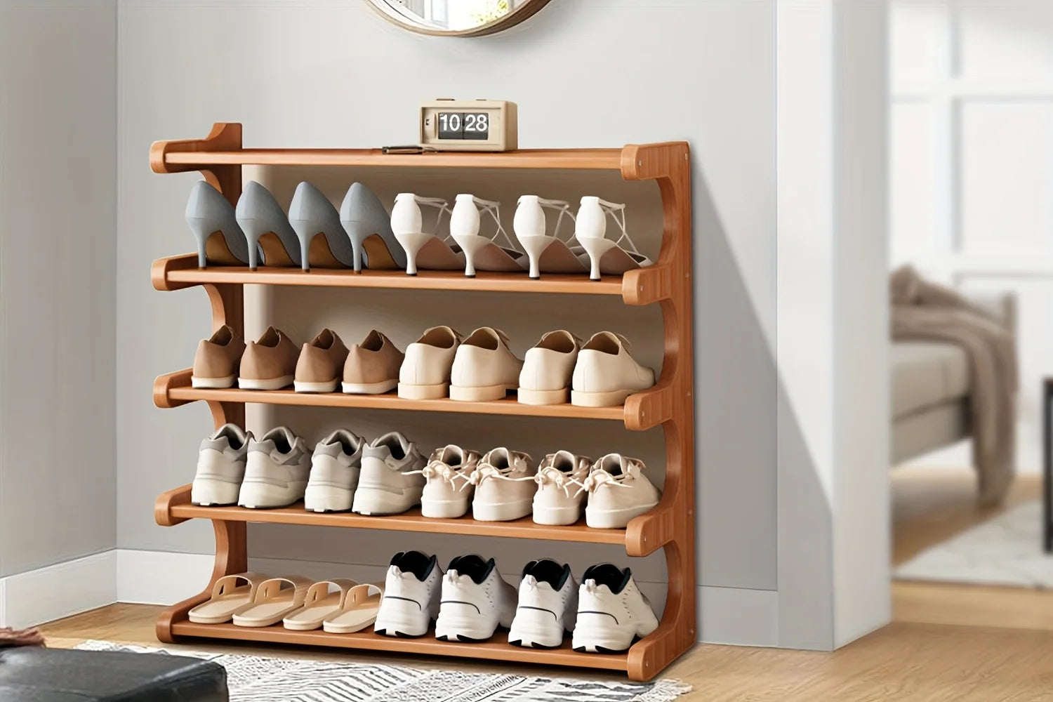 Multi-Tier Shoe Storage Rack, Compact Space-Saving Easy Assembly, Square Shelves for Entryway Dorms Apartments Home Desk Drawer    Home Decor Supply | Online Retail | ShoreShopper.com