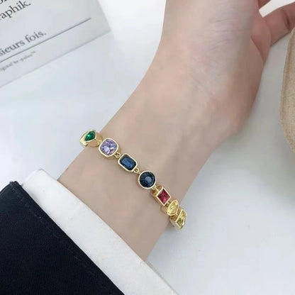Luxury Fashion Women's Jewelry Colored Gems Set Sterling Silver Necklace Bracelet Plated With 18K Rose Gold Banquet Party    Home Decor Supply | Online Retail | ShoreShopper.com