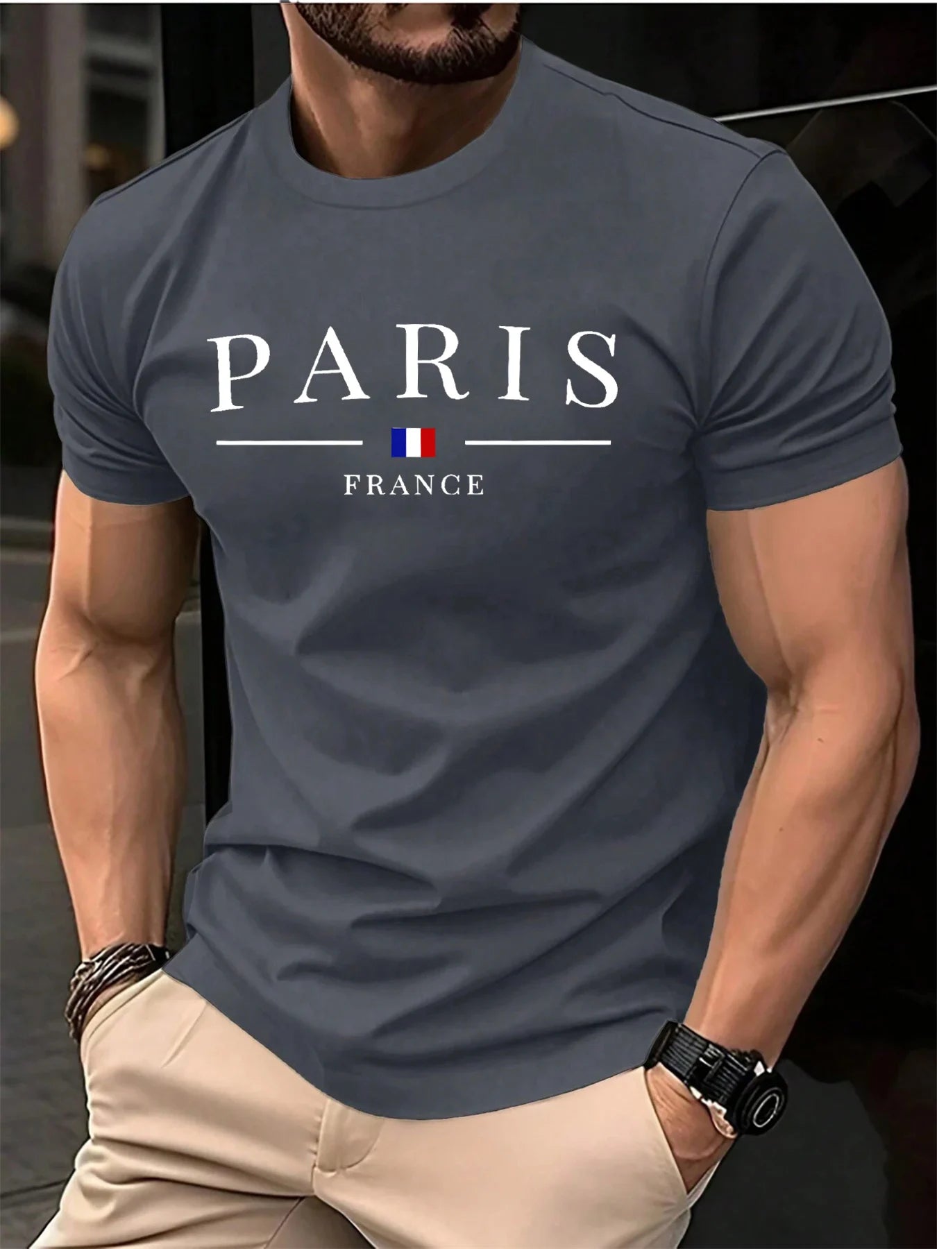 French Paris Print Men Women Pure Cotton T-shirt Popular Casual Fashion Trend Street Loose Sport Short-sleeve Adult Top Clothing    Home Decor Supply | Online Retail | ShoreShopper.com