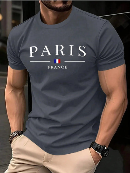 French Paris Print Men Women Pure Cotton T-shirt Popular Casual Fashion Trend Street Loose Sport Short-sleeve Adult Top Clothing    Home Decor Supply | Online Retail | ShoreShopper.com