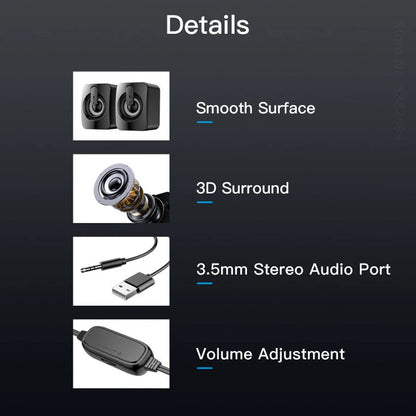 Computer Speaker For PC Laptop Desktop Caixa De Som Sound Box Music Audio System Bocina Column Acoustics Coluna Amplified Unit    Home Decor Supply | Online Retail | ShoreShopper.com