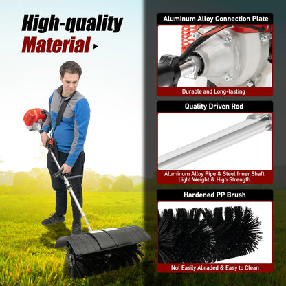 2.3HP 52CC Gas Power Walk Behind Sweeper, Hand-hold Snow Sweeper for Driveway Turf Artificial Grass    Home Decor Supply | Online Retail | ShoreShopper.com