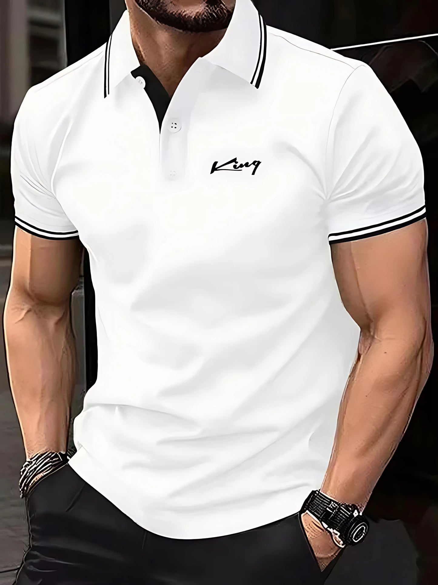 The 2025 summer new men's POLO shirt is breathable sweat-absorbent casual and simple with letter print for men    Home Decor Supply | Online Retail | ShoreShopper.com