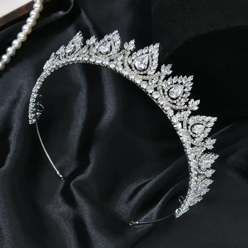 Wedding Hair Accessories Tiaras Crowns Crystal Zircon Headbands For Brides Women Party Prom Pageant Headpieces Bridal Jewelry - ShoreCo.Shop