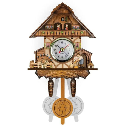 Forest Tower Wood Pendulum Vintage Clocks Vintage Silent Wood Wall Clock Wooden 3D Chiming 3D Chiming Clock Housewarming Gift    Home Decor Supply | Online Retail | ShoreShopper.com