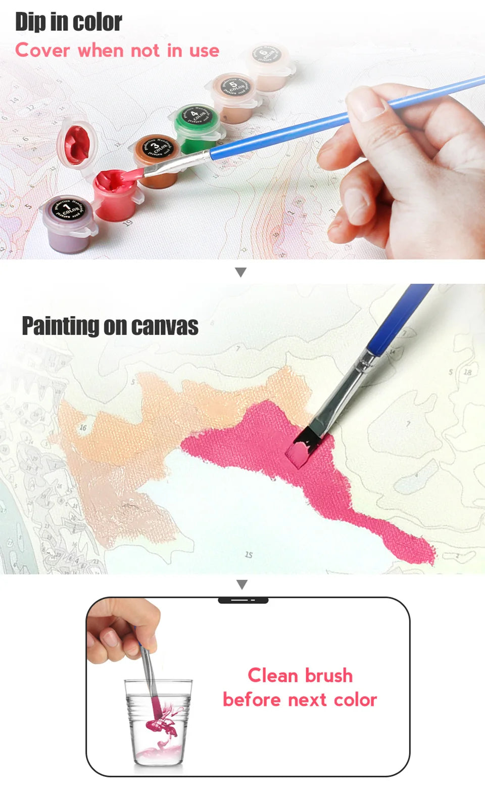 Huacan Acrylic Paint By Numbers Woman Portrait Pictures On Canvas Handmade Modern Diy Gift Home Decor    Home Decor Supply | Online Retail | ShoreShopper.com