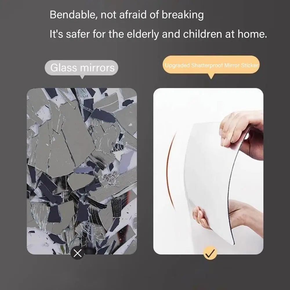 Acrylic Mirror Sheet Frameless Bathroom Wall Mirror Stickers Adhesive Bathroom Vanity Mirrors Waterproof Room Wall Decor For    Home Decor Supply | Online Retail | ShoreShopper.com