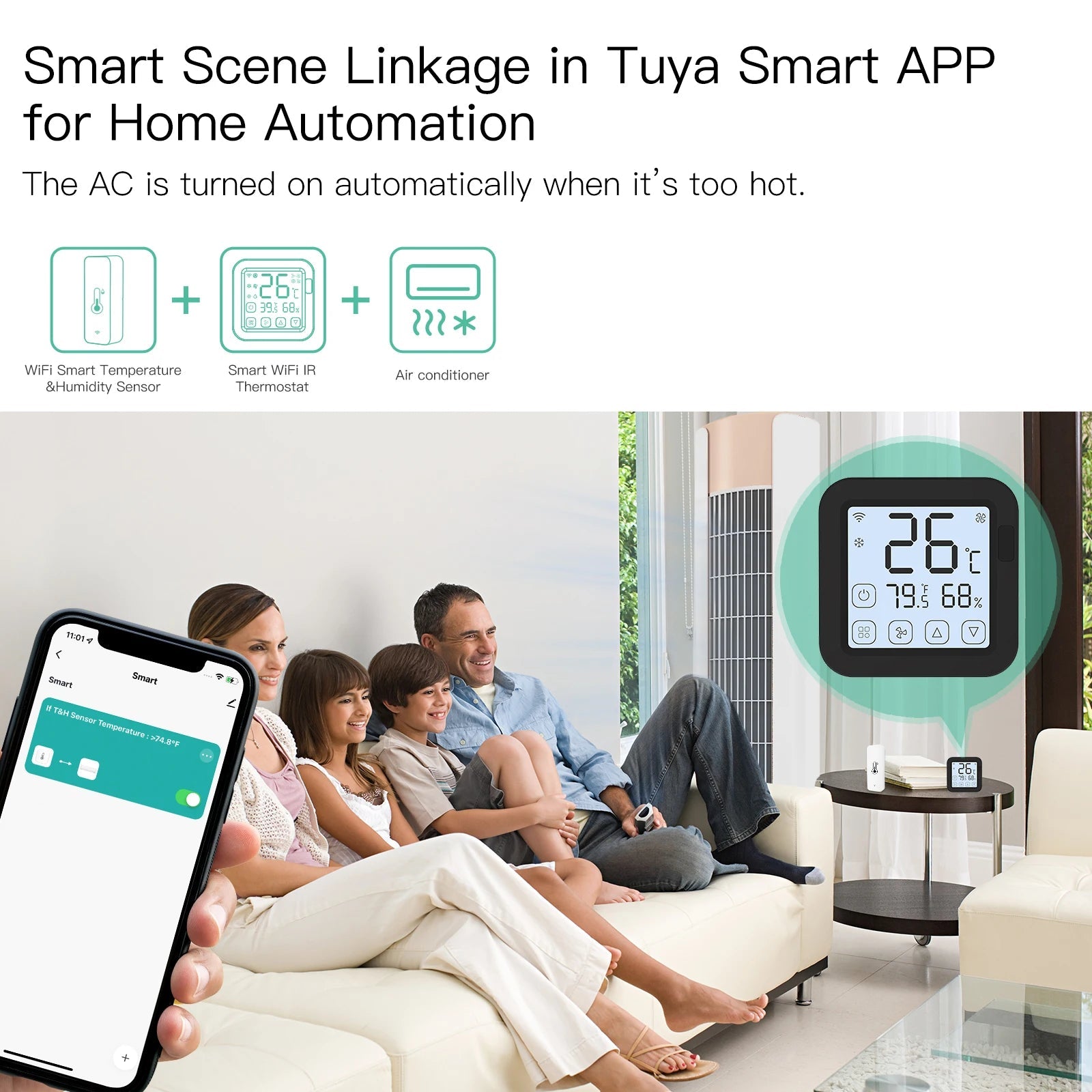 MOES Tuya Smart WiFi Temperature Humidity Sensor Hygrometer Thermometer Detector Smart Scene Linkage with Alexa Google Home    Home Decor Supply | Online Retail | ShoreShopper.com