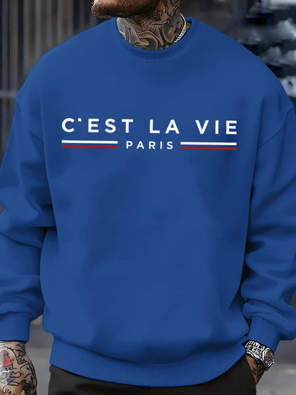 C'Est La Vie Paris Prints Man Sweatshirt Casual Loose Sportswear Hip Hop Fashion Pullovers Fleece Soft Clothing Crewneck Tops    Home Decor Supply | Online Retail | ShoreShopper.com