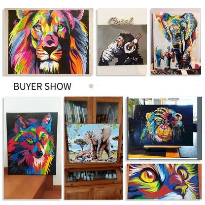 Diy Paint By Numbers For Adults Beginners Wolf Animals Acrylic Painting By Number Kits Home Decoration Framelessless    Home Decor Supply | Online Retail | ShoreShopper.com