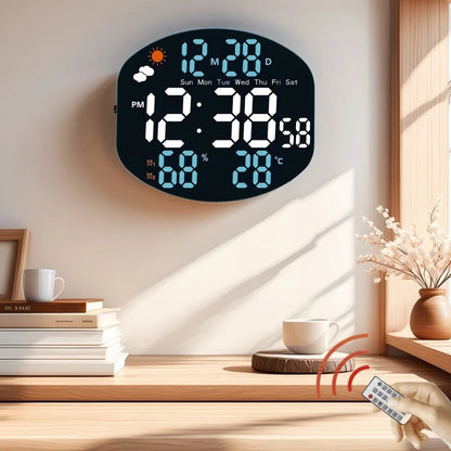 Large Digital Wall Clock Weather Station Forecast TEMP Humidity Date Week Night Mode Table Clock 2 Alarm 12/24H LED Alarm Clock    Home Decor Supply | Online Retail | ShoreShopper.com