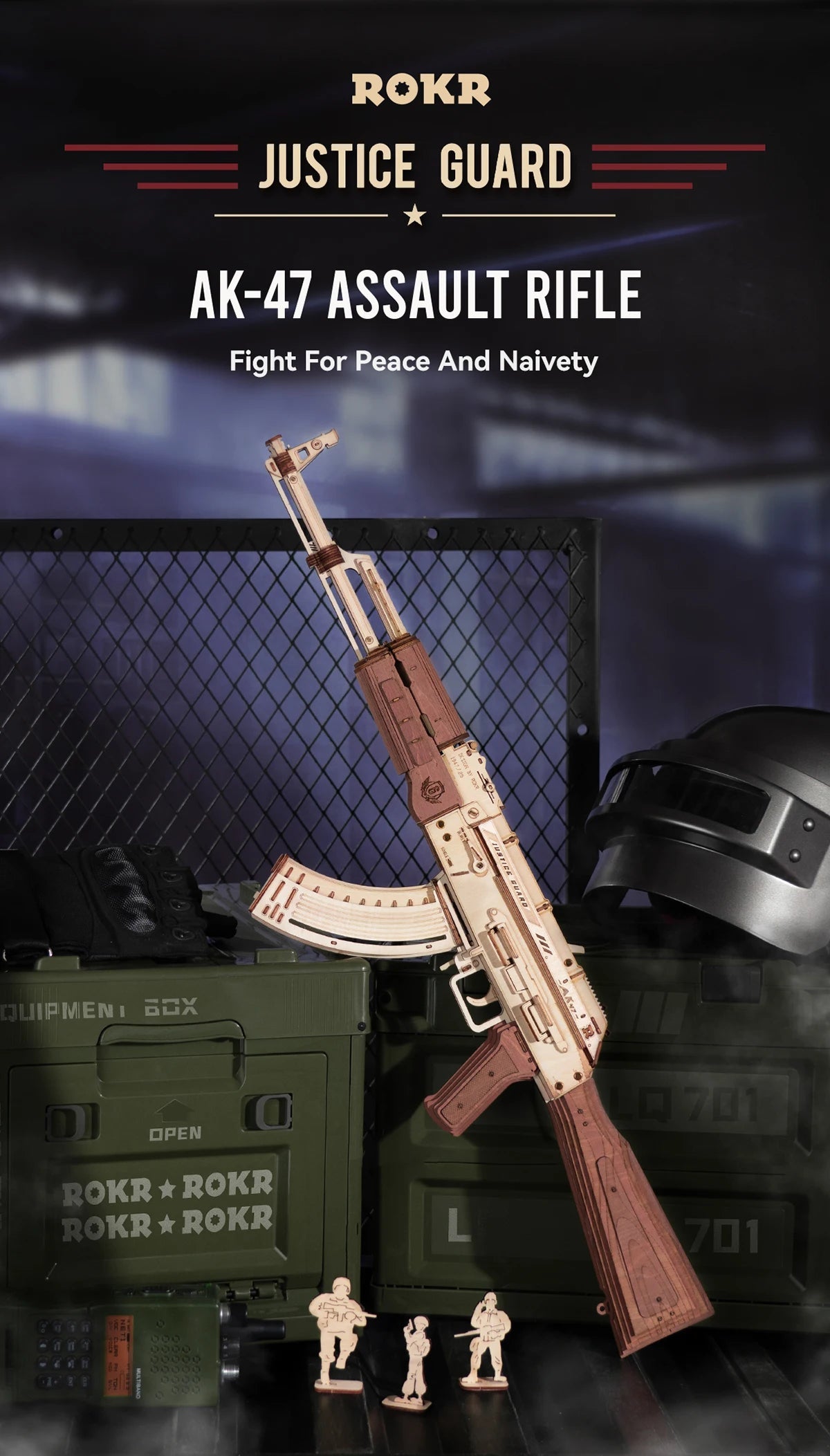 Robotime Rokr Automatic Rifle AK47 3D Wooden Gun Funny DIY Building Block Toys for Kids Adults Justice Guard Wooden PuzzleLQ901    Home Decor Supply | Online Retail | ShoreShopper.com