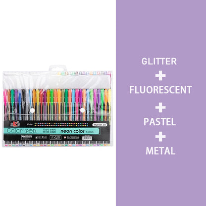 Kit 60 Colored Gel Pen Set, Glitter Metallic Pastel Neon Pen 12 24 36 48 Colors    Home Decor Supply | Online Retail | ShoreShopper.com
