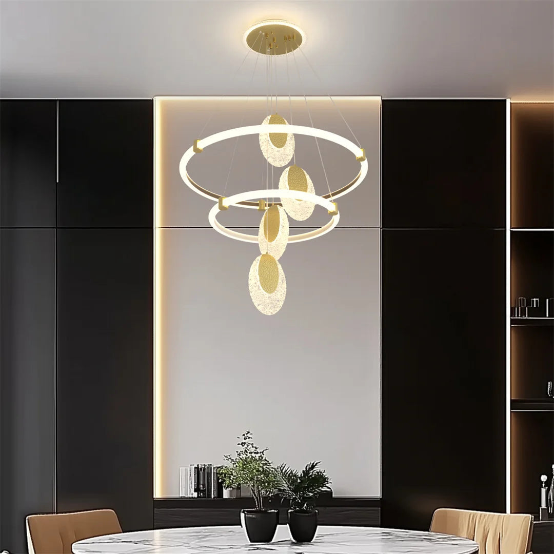 LUVODI 3-Layers LED Ceiling Lighting Fixture Art Decor Acrylic Water-drop Chandelier Pendant Lamp with 3 Color Lights    Home Decor Supply | Online Retail | ShoreShopper.com