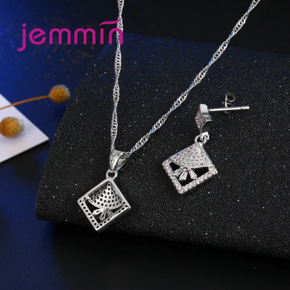 Classic Genuine 925 Sterling Silver Jewelry Sets Bridal Jewelry Woman Necklace Earring Sets New Arrival Wedding Engagement Gifts    Home Decor Supply | Online Retail | ShoreShopper.com
