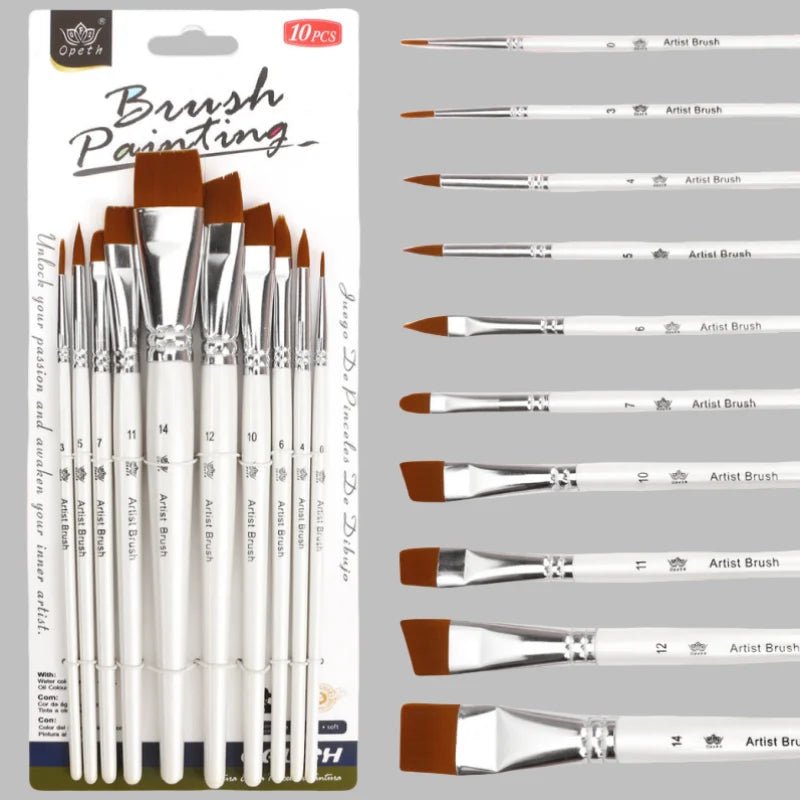 10pcs Multifunctional Art Painting Brushes Set Artist Art Painting Hook Line Watercolor Gouache Oil Painting Brush Art Supplies    Home Decor Supply | Online Retail | ShoreShopper.com