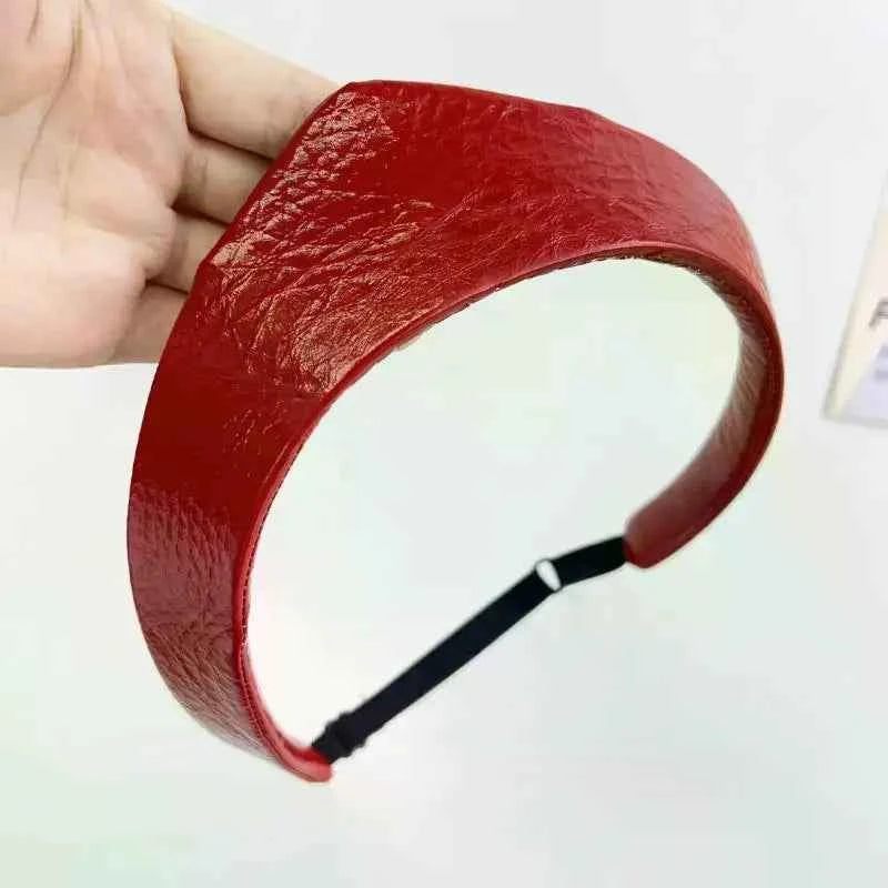Fashion Adjustable Women Headband Leather Anti Slip Headband European And American Crown Hairband Ladies Headwear