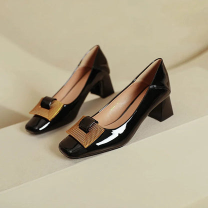 Women's Shoes 2025 New Summer Thick Heels Non Slip High Heels Women Square Head Elegant Middle Wedding Pumps High Quality    Your Coastal Marketplace | Shoreshopper.com