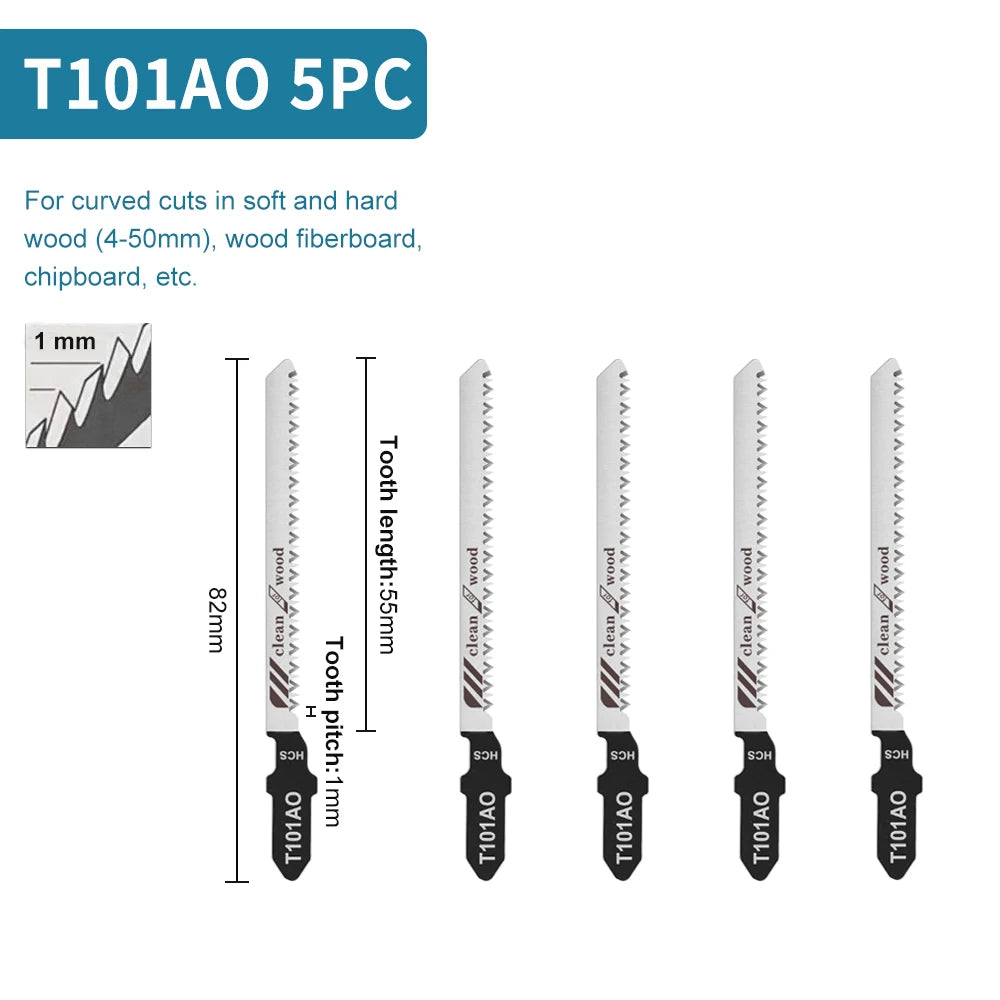 Jigsaw Blades Set T-Shank Jig Saw Blades for Wood Plastic and Metal Cutting Compatible as Bosch/DEWALT/RYOBI/One+/Makita - ShoreCo.Shop