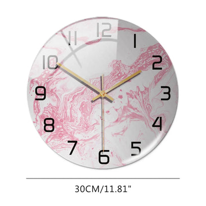 Black Gold Marble Metal Needle Modern Acrylic Round Clock 12"    Home Decor Supply | Online Retail | ShoreShopper.com