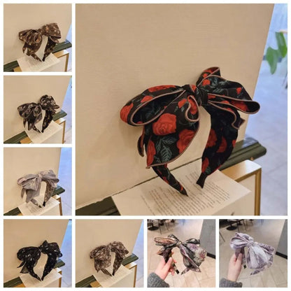 Headwear Three-layer Bow Headband ABS Creative Bownot Wide Hair Hoop Rose Contrasting Colors Floral Printed Hairband Wash Face    Your Coastal Marketplace | Shoreshopper.com