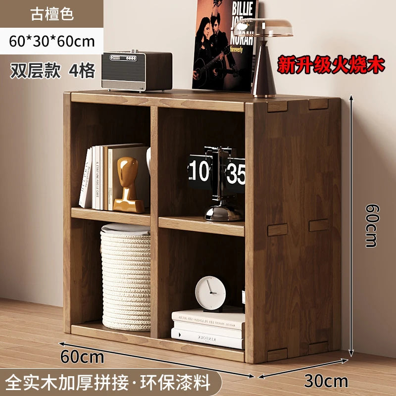 Solid Wood Short Bookshelf Floor Storage Cabinet Grid Organizer Shelf for Living Room Home & Kindergarten Display Unit    Home Decor Supply | Online Retail | ShoreShopper.com