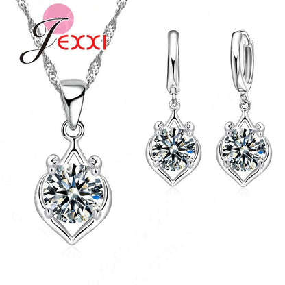Charming Luxury Elegant Rhinestone Pendant Jewelry Set Include 925 Sterling Silver Necklace/Earring Sets    Home Decor Supply | Online Retail | ShoreShopper.com