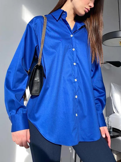 Women's Shirt Beautiful Cotton Oversized Candy Colors Shirts & Blouses Long SleevesSolid Green Blouses for Women Fashion 2025    Your Coastal Marketplace | Shoreshopper.com