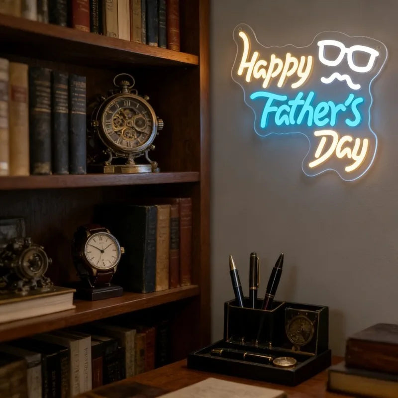 Happy Fathers Day LED Neon Sign Wall Art for Home Bar Party  Living Room Decor Fathers Day Gift Lighting Celebration Neon Light    Your Coastal Marketplace | Shoreshopper.com