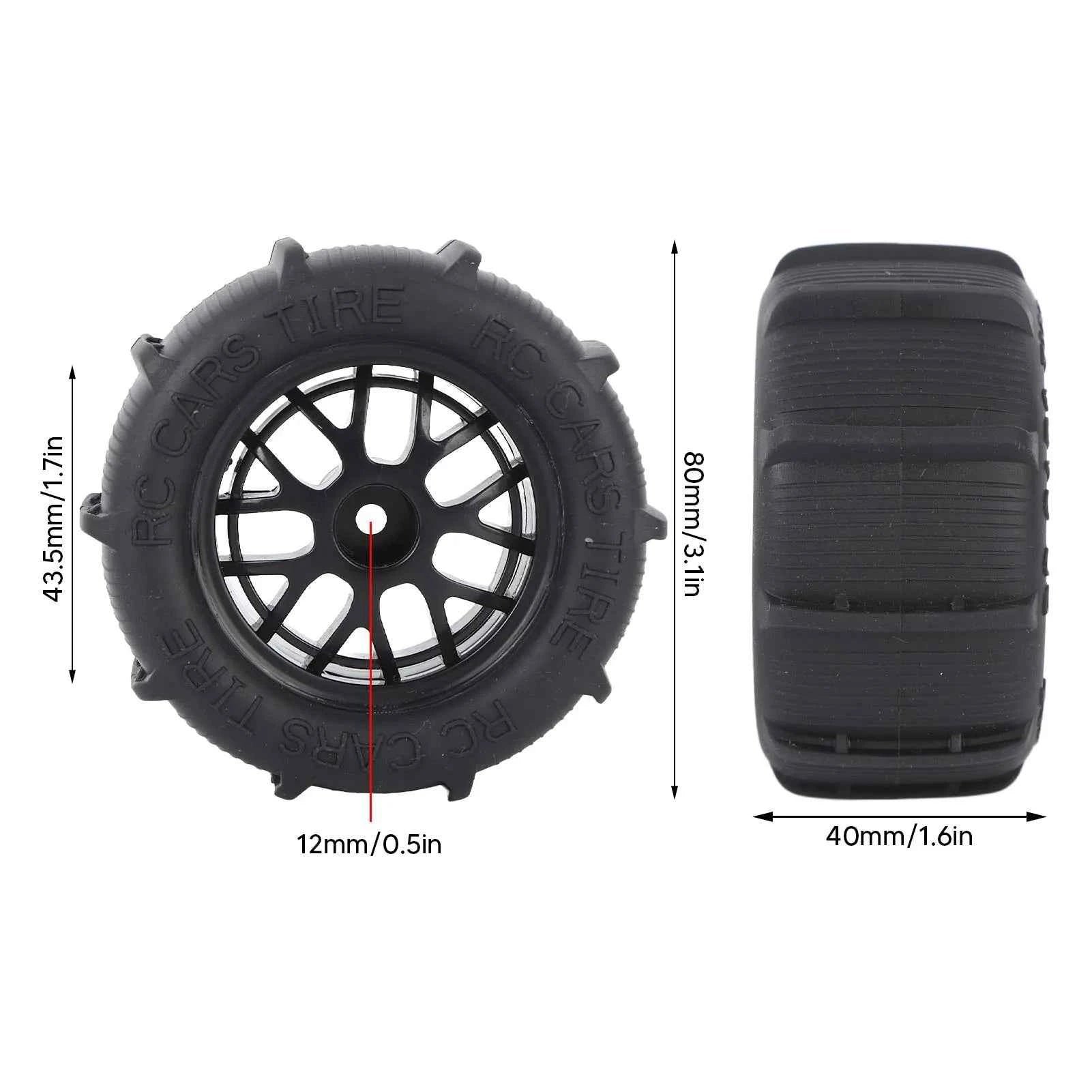 RC Beach Tires 1/14 1/16 1/18 Universal Rubber Plastic Good Grip Strong Cushioning RC Car Desert Wheels RC Desert Wheels