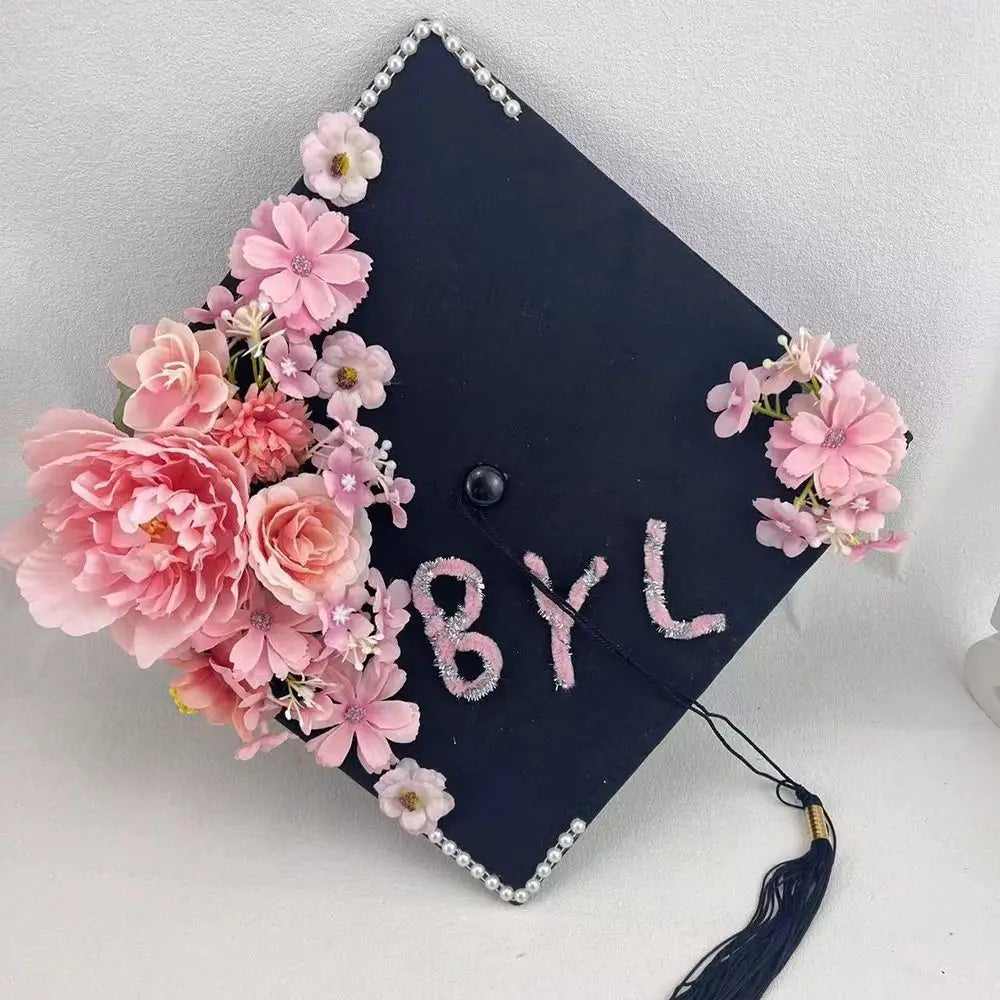 Headwear Doctor Flowers Graduation Cap Bachelor Master Trencher Cap Fringe Charm Ornament Mortar Board University    Your Coastal Marketplace | Shoreshopper.com
