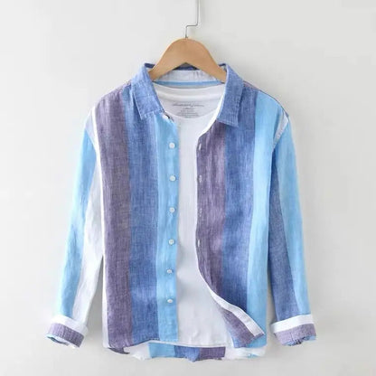 Striped shirt men's 2025 Man Plaid Shirts Cotton Chemise Male Blouses Casual Long Sleeve Formal Business Shirt Men's Clothing    Home Decor Supply | Online Retail | ShoreShopper.com