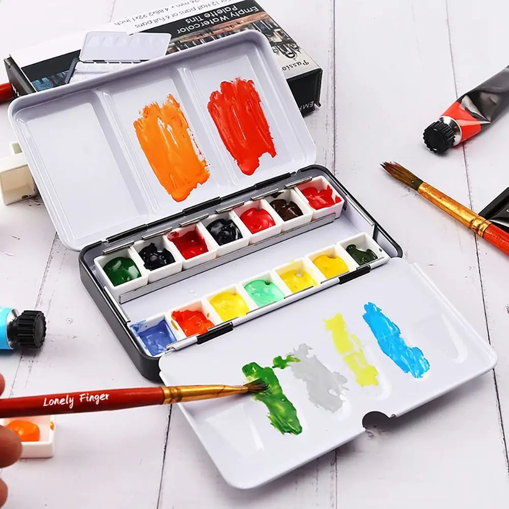 Art Supplies Creative Empty Paint Palette Watercolor Storage Case Pigment Box Grids Slots Painting Tools Drawing Supplies    Home Decor Supply | Online Retail | ShoreShopper.com