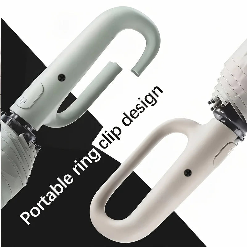 Carabiner Clip, Portable, Hands-free, Automatic Folding Umbrella. Features Reinforced Thickened Windproof Ribs and Canopy    Your Coastal Marketplace | Shoreshopper.com