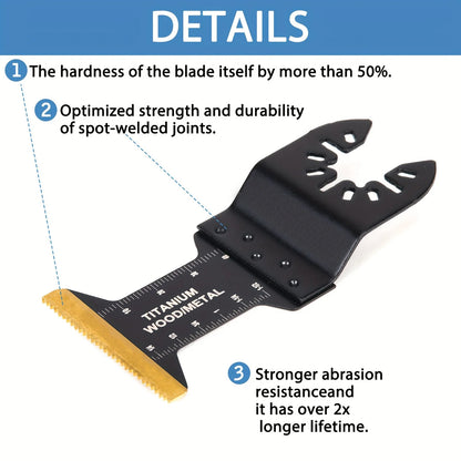 Titanium Oscillating Blades Kit: Cuts Metal/Wood/Plastic/Hard Material/Nails. Fits Dewalt, Rockwell, Milwaukee, Makita, Bo - ShoreCo.Shop