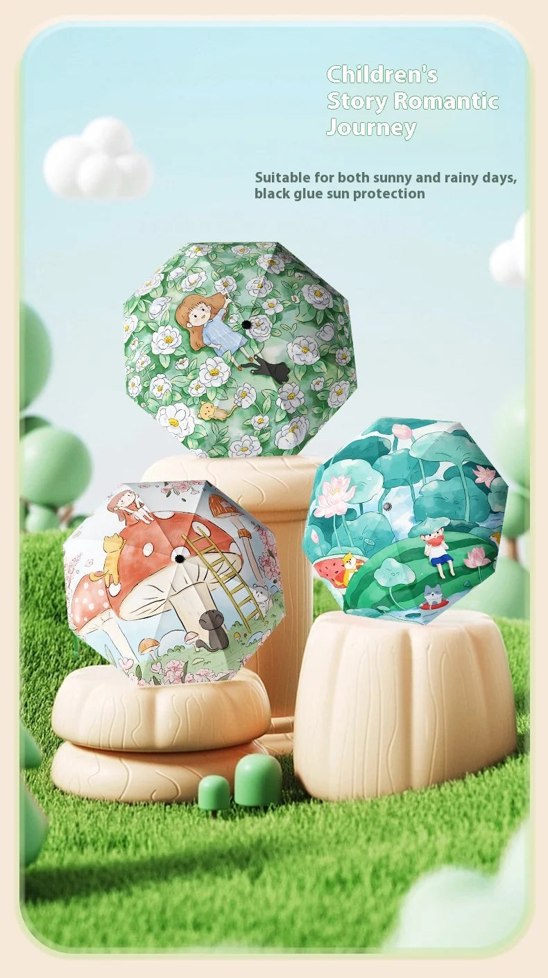 Umbrella for Both Sunny and Rainy Use UV Resistant Umbrella Windproof Strong Umbrellas Parasol Manual Kids Students    Your Coastal Marketplace | Shoreshopper.com