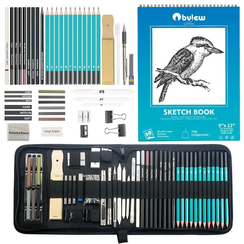 Bview Art 50 Pack Drawing Sketching Supplies Set Sketch Kit with Sketchbook Graphite Charcoal Pastel Pencil    Home Decor Supply | Online Retail | ShoreShopper.com