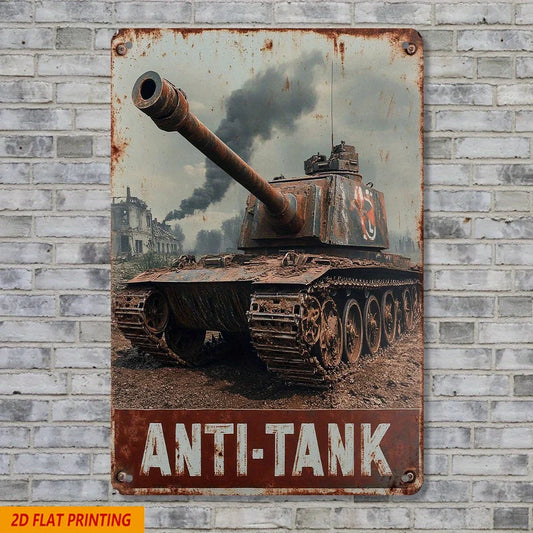 Vintage German Tiger Tank Aluminum Metal Sign - Rustic Wall Art for Home, Bar, Cafe, Garage - 8x12 Inch Gift for Military Fans    Home Decor Supply | Online Retail | ShoreShopper.com