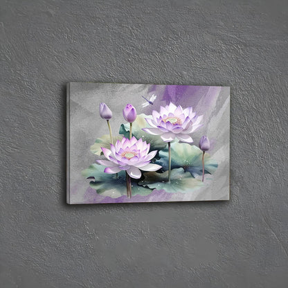 Charming Purple Flower & Green Leaf Canvas Wall Art - Framed Home Decor for Living Room, Bedroom, Kitchen, 11.8x15.7 inches    Home Decor Supply | Online Retail | ShoreShopper.com