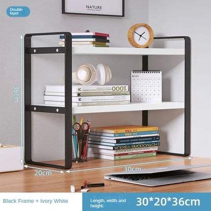 Shelf Desktop Storage  Bookshelf Student Desk Shelves Racks Office Computer Desk Tiered Cabinet Home Storage Holders Organizer    Home Decor Supply | Online Retail | ShoreShopper.com