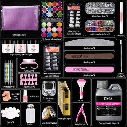 Nail Kit Set Acrylic Powder Monomer Acrylic Liquid For Nail Extension Professional Gel Manicure Set False Nails Art Tools Set *&    Home Decor Supply | Online Retail | ShoreShopper.com