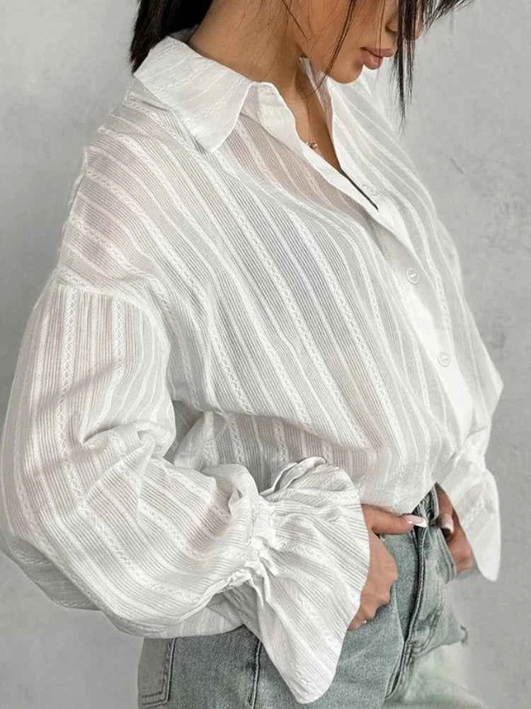 New Fashion White Shirts Women Long Sleeve Oversize Blouse New Spring Summer Basic Tops Cotton Chic Shirt for Women 100% Cotton