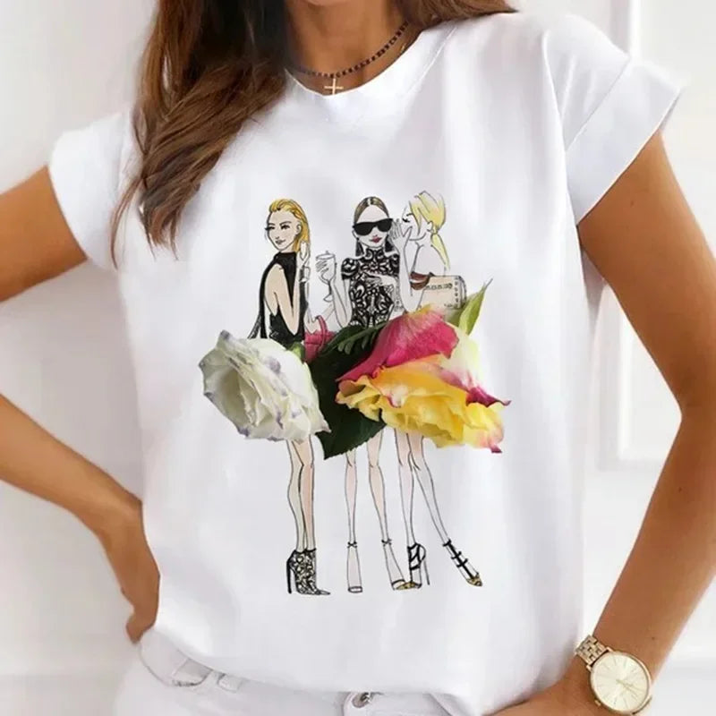 Paris Tower Print Short Sleeve Casual Women's Round Collar T-shirt Graphic T Shirts  Shirts for Women Clothes Oversized T Shirt    Home Decor Supply | Online Retail | ShoreShopper.com