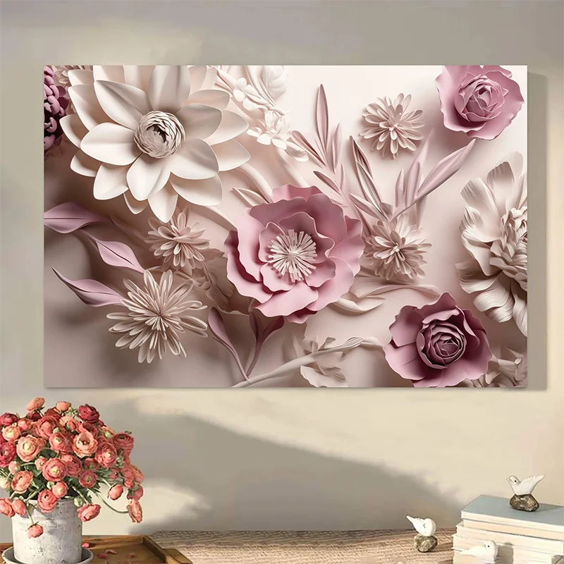 Charming Pink Floral Canvas Wall Art with Wooden Frame - Ideal Home Decor for Bedroom, Living Room & Office    Home Decor Supply | Online Retail | ShoreShopper.com