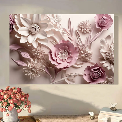 Charming Pink Floral Canvas Wall Art with Wooden Frame - Ideal Home Decor for Bedroom, Living Room & Office    Home Decor Supply | Online Retail | ShoreShopper.com