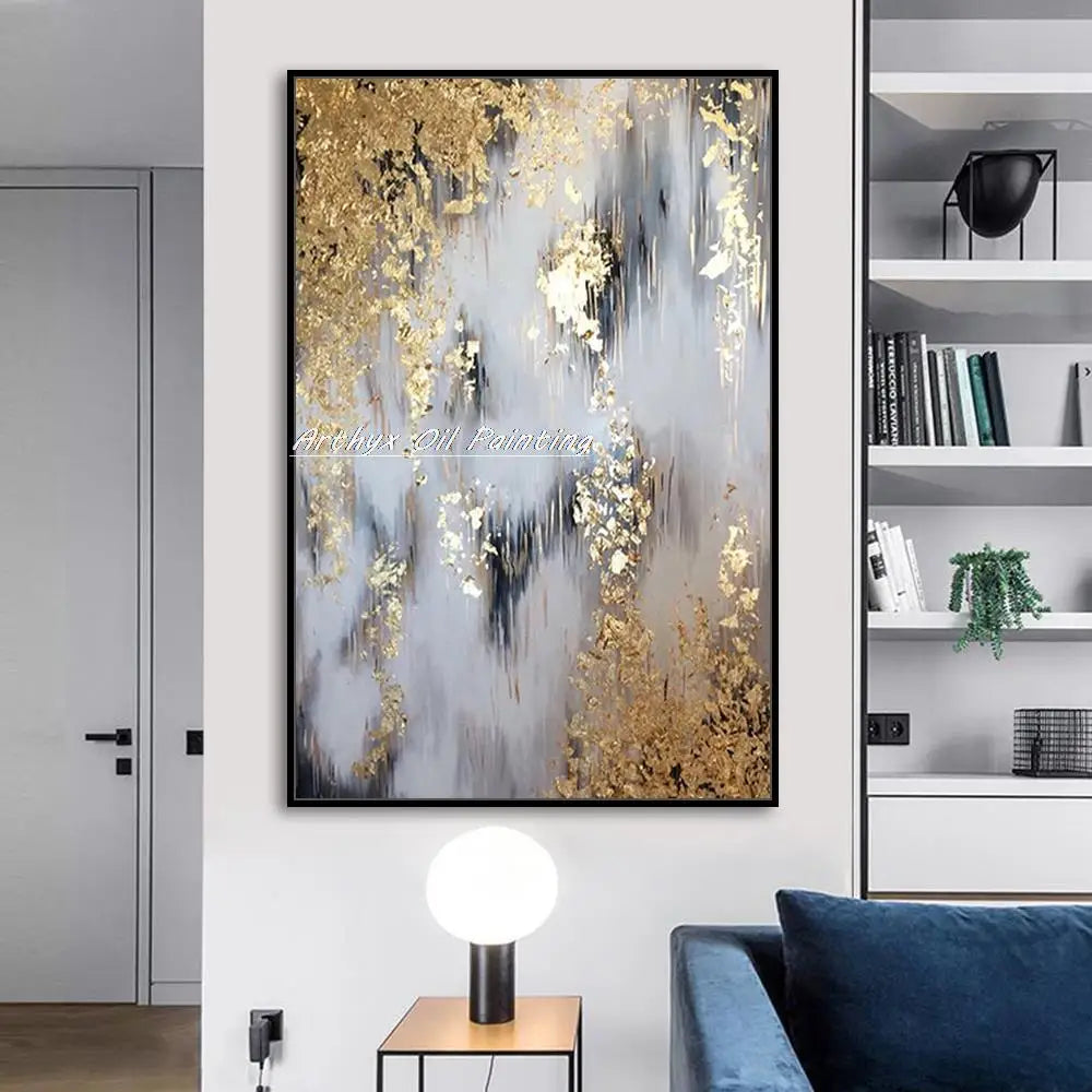 Arthyx,Handpainted Texture Abstract Golden Oil Paintings,Modern Canvas Art Large Wall Pictures Living Room Decor Home Decoration    Home Decor Supply | Online Retail | ShoreShopper.com