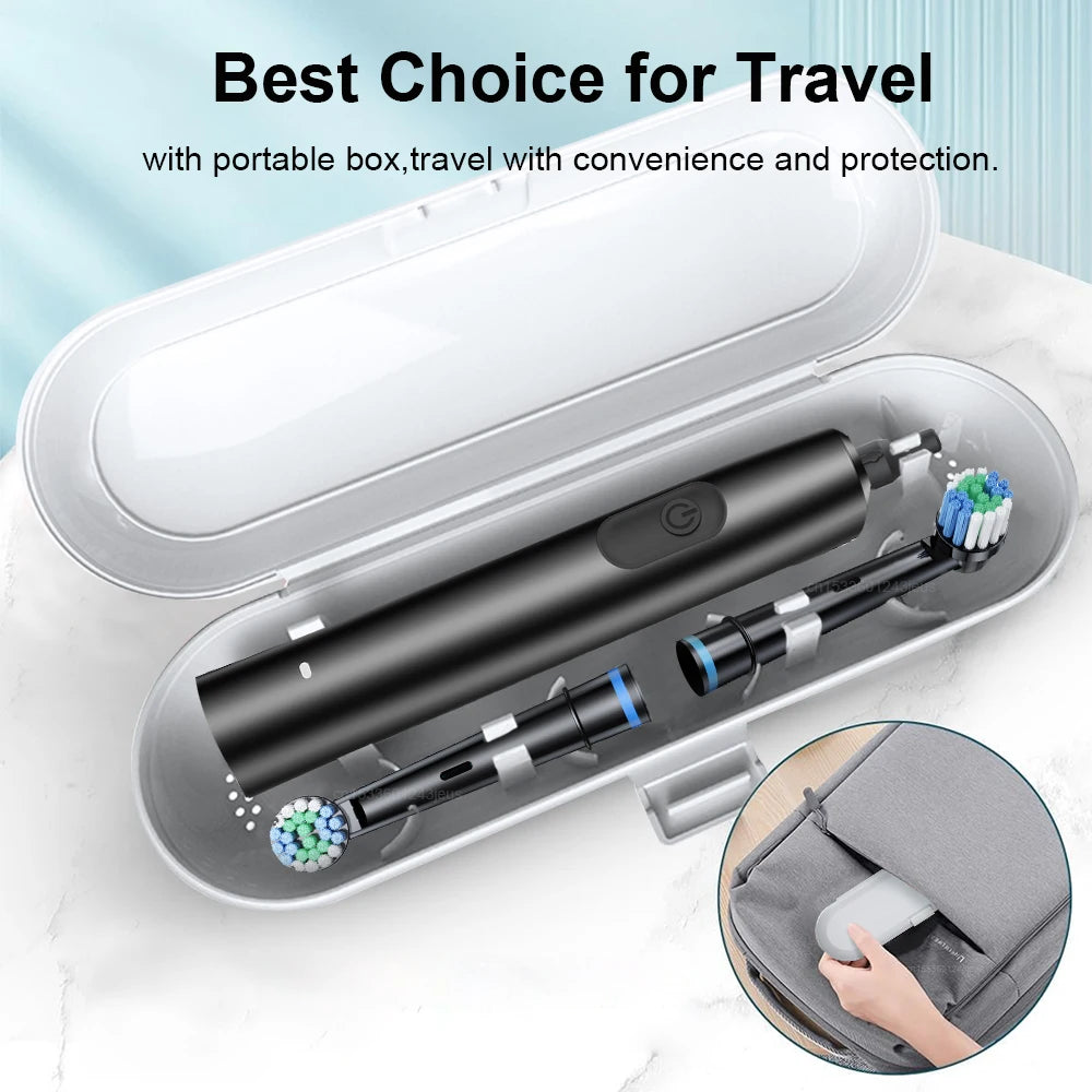 Electric Toothbrush Rotary Rechargeable Electric Toothbrush for Adults Rotating Electric Toothbrushes with 8 Soft Brush Heads - ShoreCo.Shop
