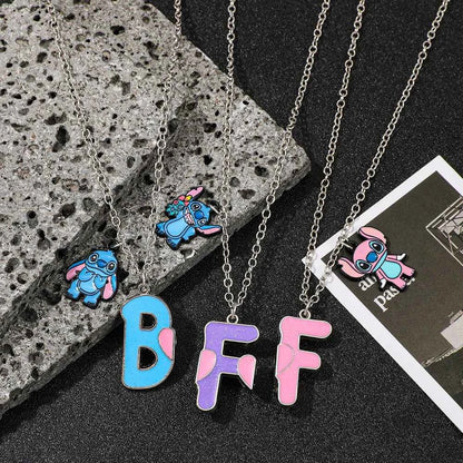 3Pcs/Set Best Friends Forever Stitch Toy BFF Necklace Set - Good Friends Friendship Gift for Girls And Boys